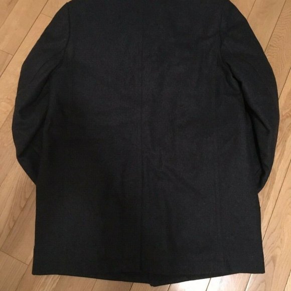 Michael Kors Men’s Wool Blend Pea Coat Quilted Lining Charcoal Grey (S) - Picture 3 of 5